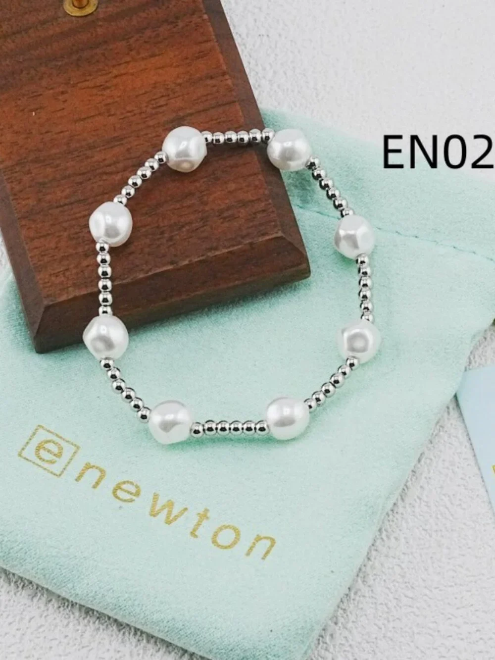 Enewton Platinum Bead & Pearl Bracelet